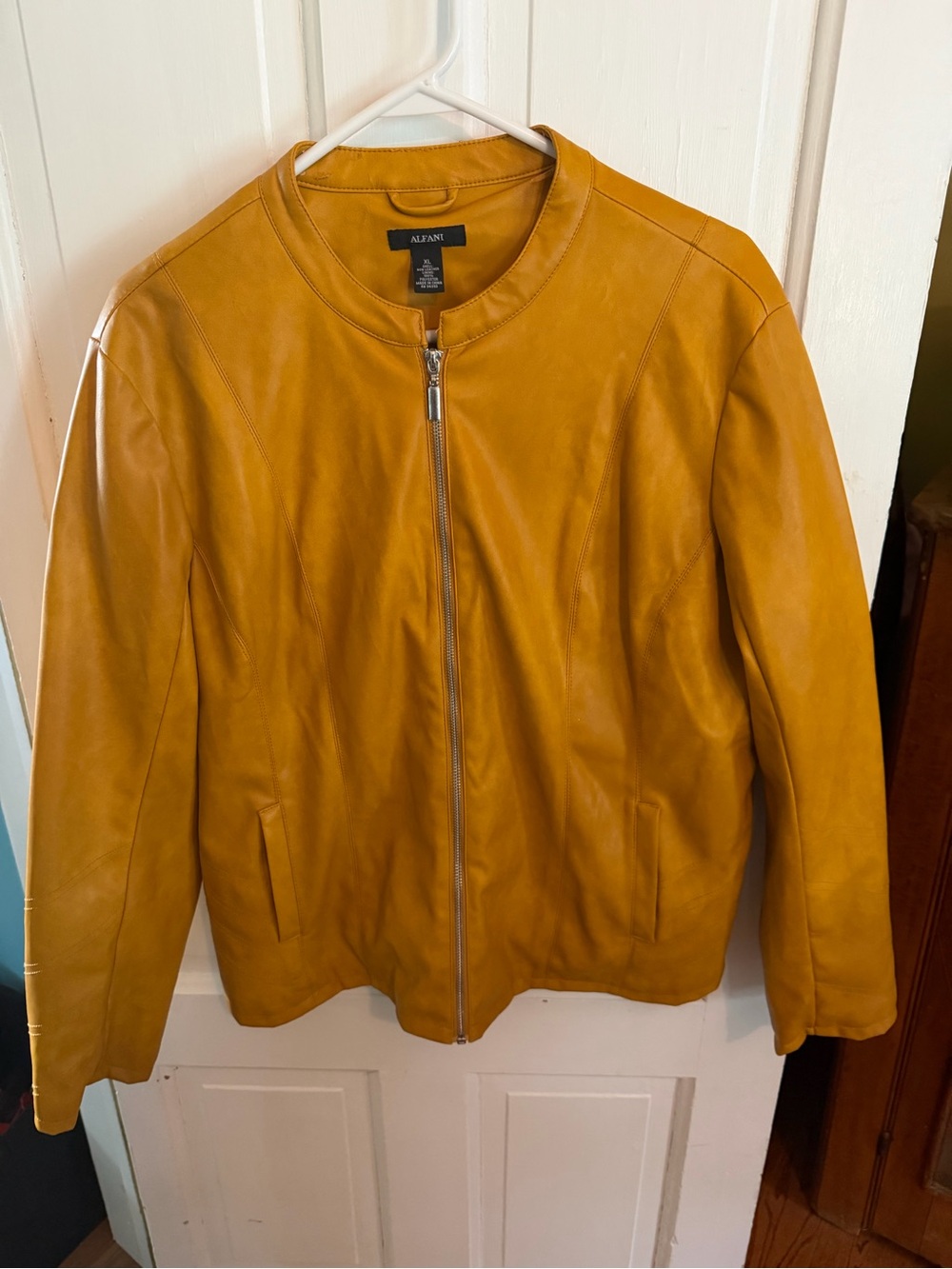 Alfani Camel-Tone Faux Leather Jacket
